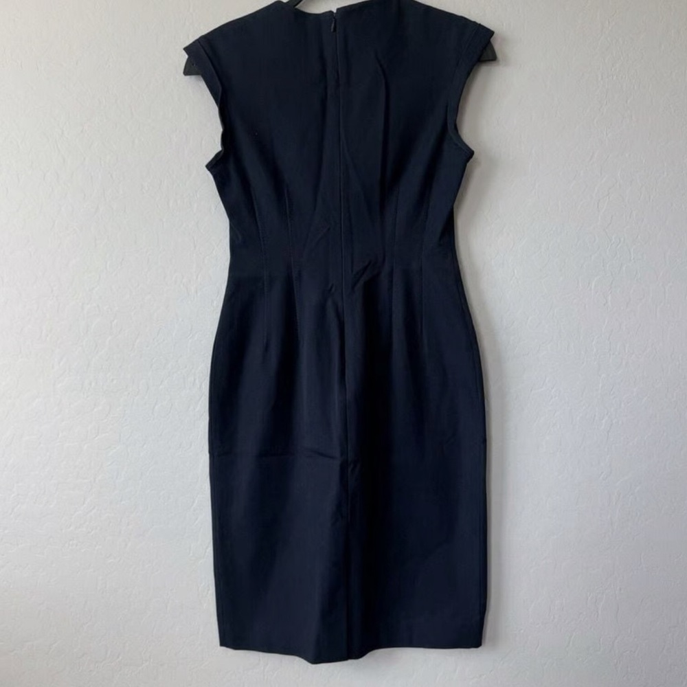 🌺 2/$20 Banana Republic Size 4P Petite Black Fitted Sheath Dress Cap Sleeves